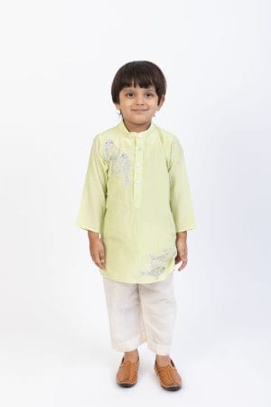 FISH EMBROIDERED KURTA PYJAMA