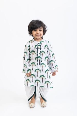 PALM TREE PRINTED DHOTI SET