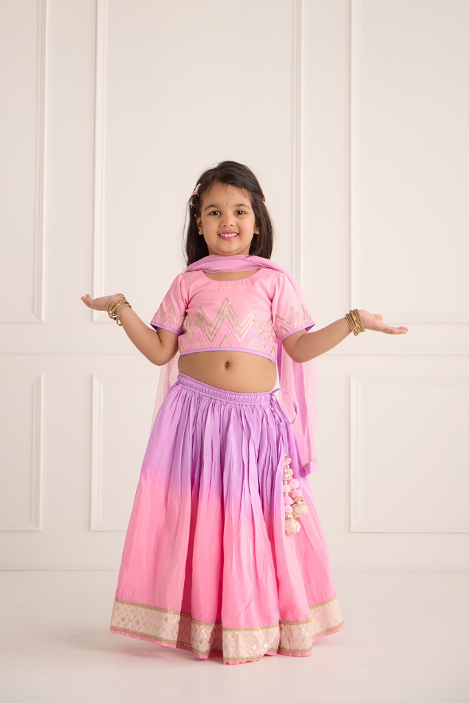 Pink and purple ombre lehenga - Image 3