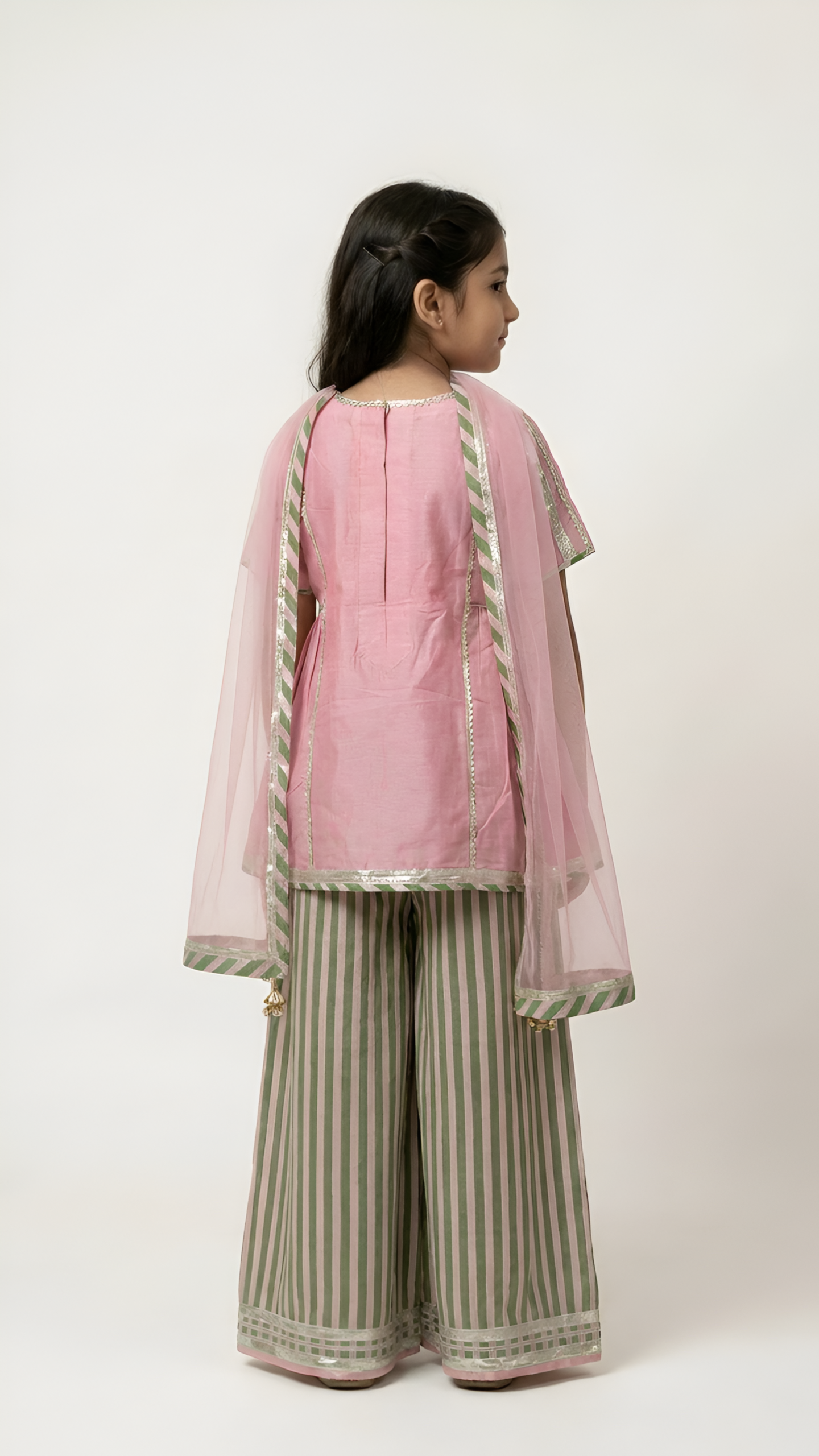 Striped gota sharara set - Image 4