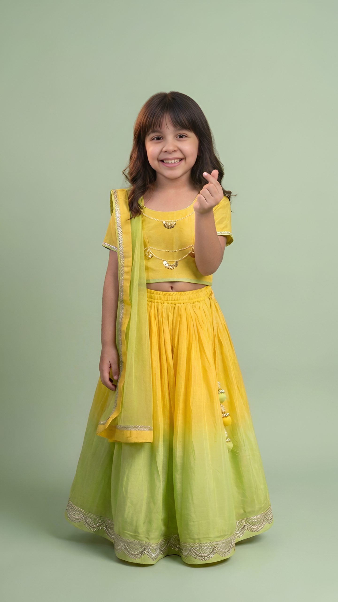 Citrus sorbet lehenga set