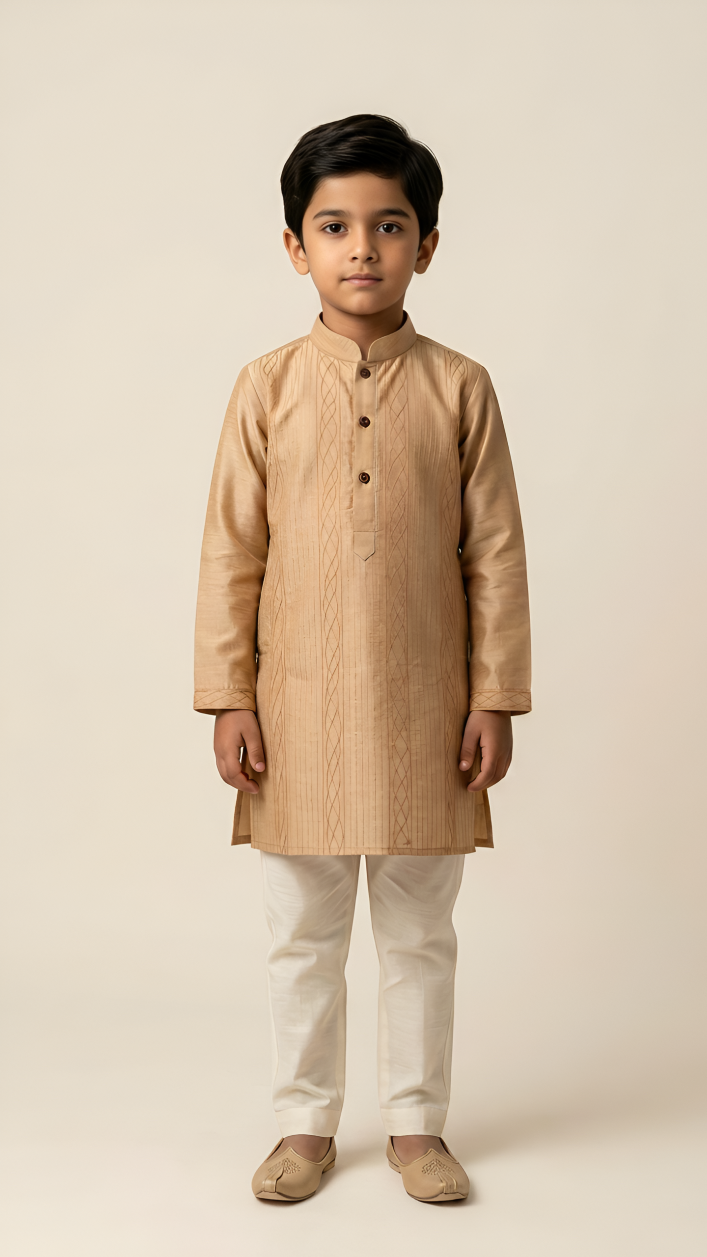 Threadwork Gold Kurta Set - Image 3